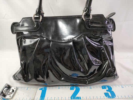 Salvatore Ferragamo Ferragamo Enamel/Black Handbag