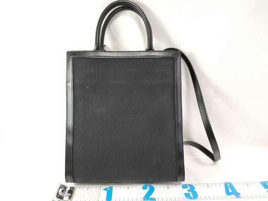 CELINE Vertical Cabas Small Canvas/Black Tote Bag