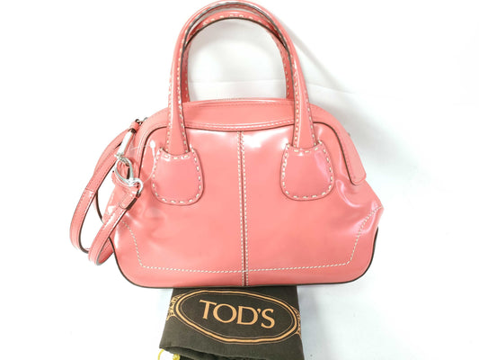 TODS TODS 2WAY Bag Patent Leather/Pink Handbag