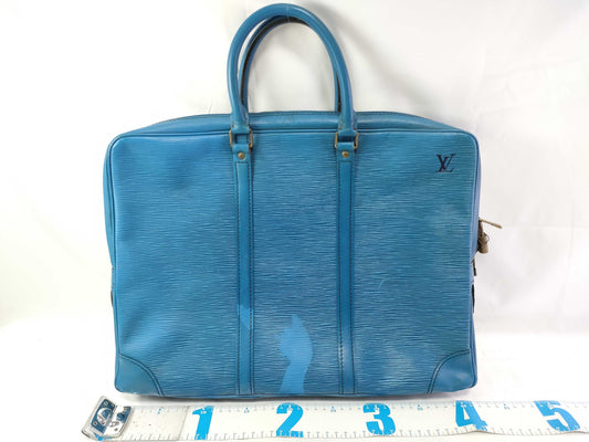 LOUIS VUITTON Epi LOUIS VUITTON Porte-Document Voyage Epi/Blue Celeste Business Bag