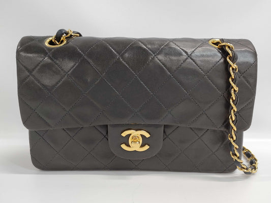 CHANEL CHANEL Matelasse 23 Double Flap/Lamb/Black/GD/5 Series Shoulder Bag