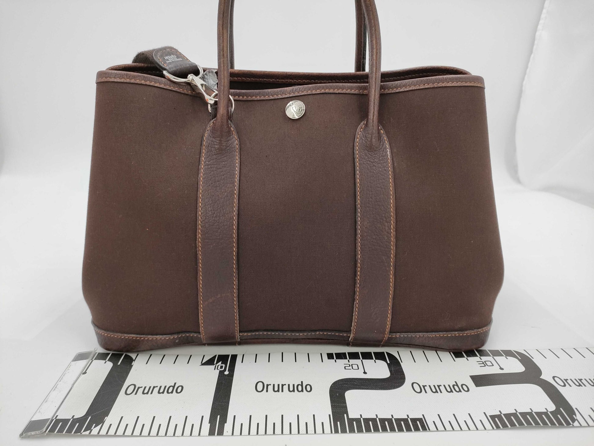 HERMES HERMES Garden Party TPM □H Engraved Handbag with Strap