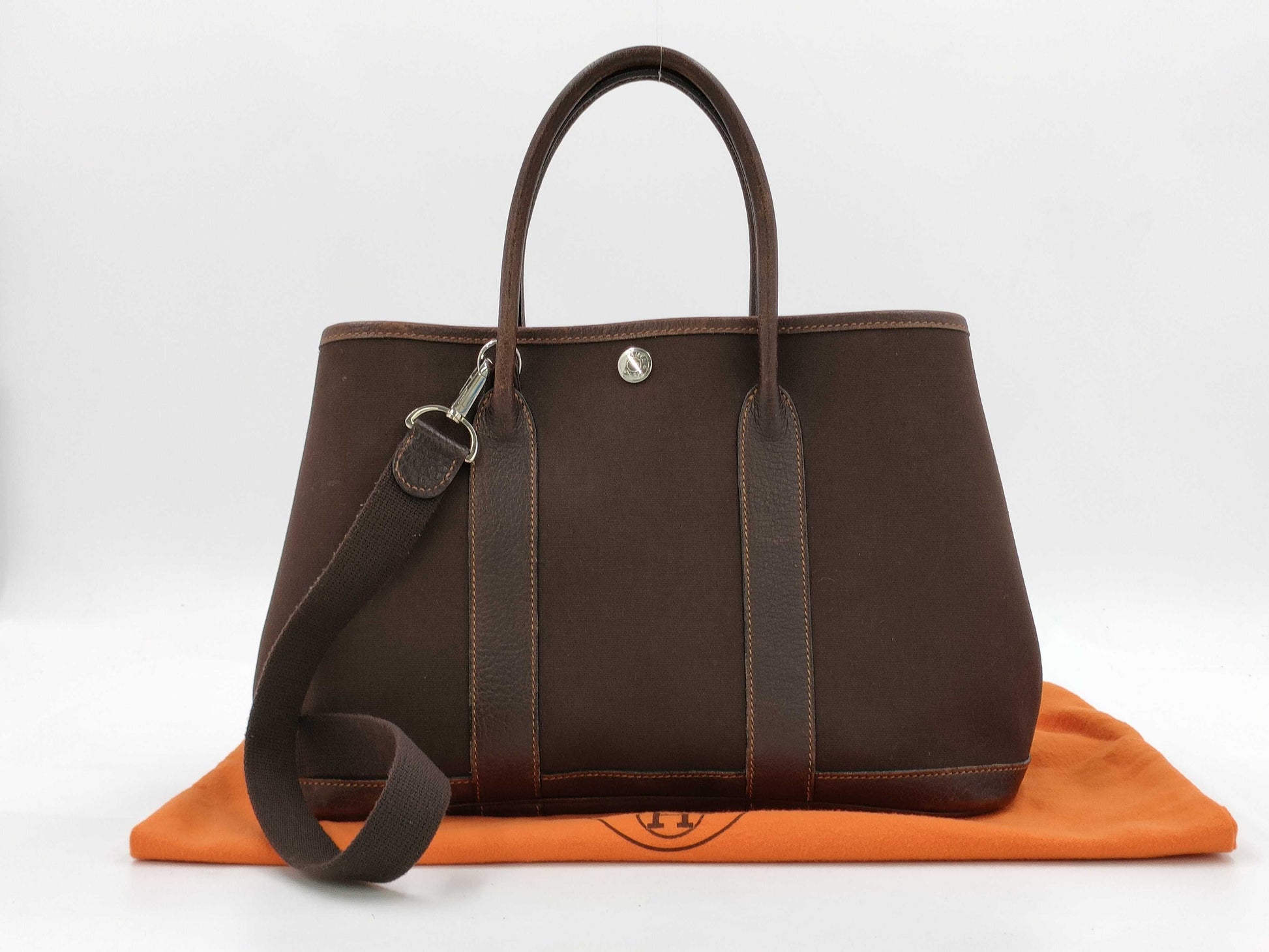 HERMES HERMES Garden Party TPM □H Engraved Handbag with Strap