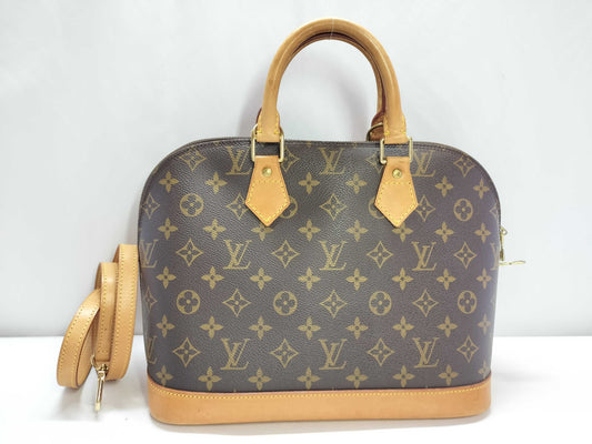 LOUIS VUITTON Monogram LOUIS VUITTON ALMA AR1909 Handbag with PM Strap