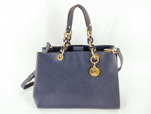 Michael Kors 2way Shoulder Bag PVC Navy Handbag