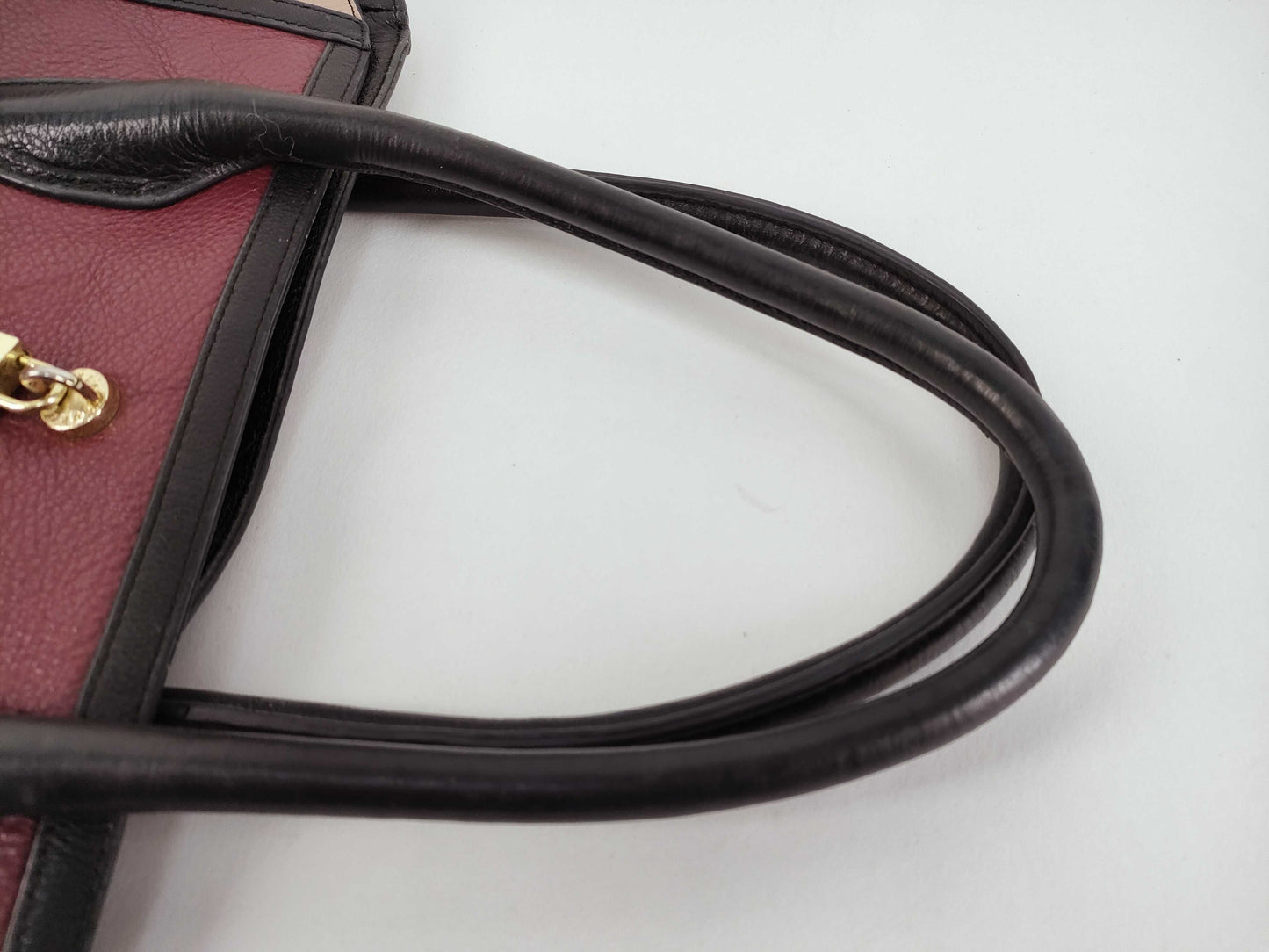 FURLA FURLA Tote Bag Leather Burgundy/Beige Tote Bag