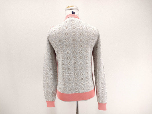 LOUIS VUITTON Monogram Knit Long Sleeve Top with Contrast Trim