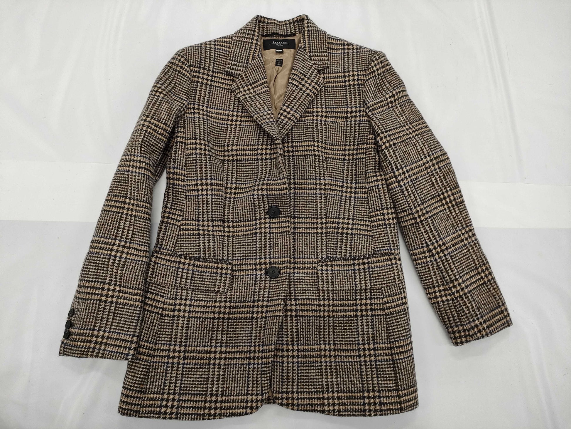 MaxMara Check Wool Jacket Coat MaxMara 42 Coat