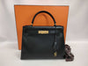 HERMES Kelly 28/Box Calf/Black/Gold Hardware/K Stamped Handbag