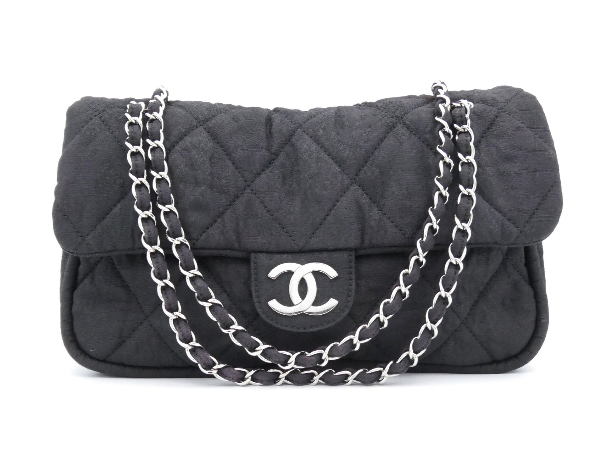 CHANEL Matelasse Coco Mark Coated Canvas Chain Shoulder Bag