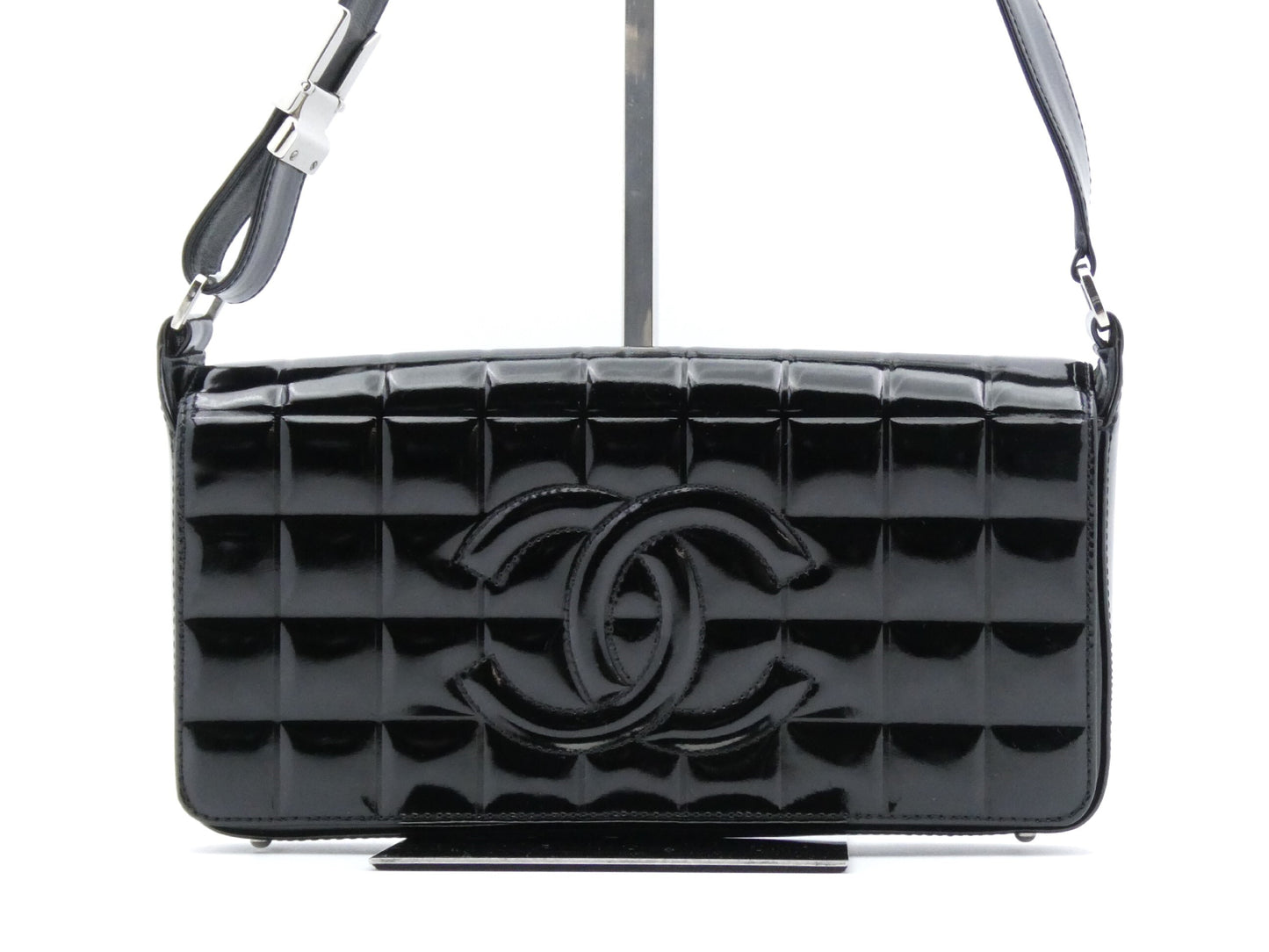 CHANEL Chocolate Bar Coco Mark Enamel Shoulder Bag
