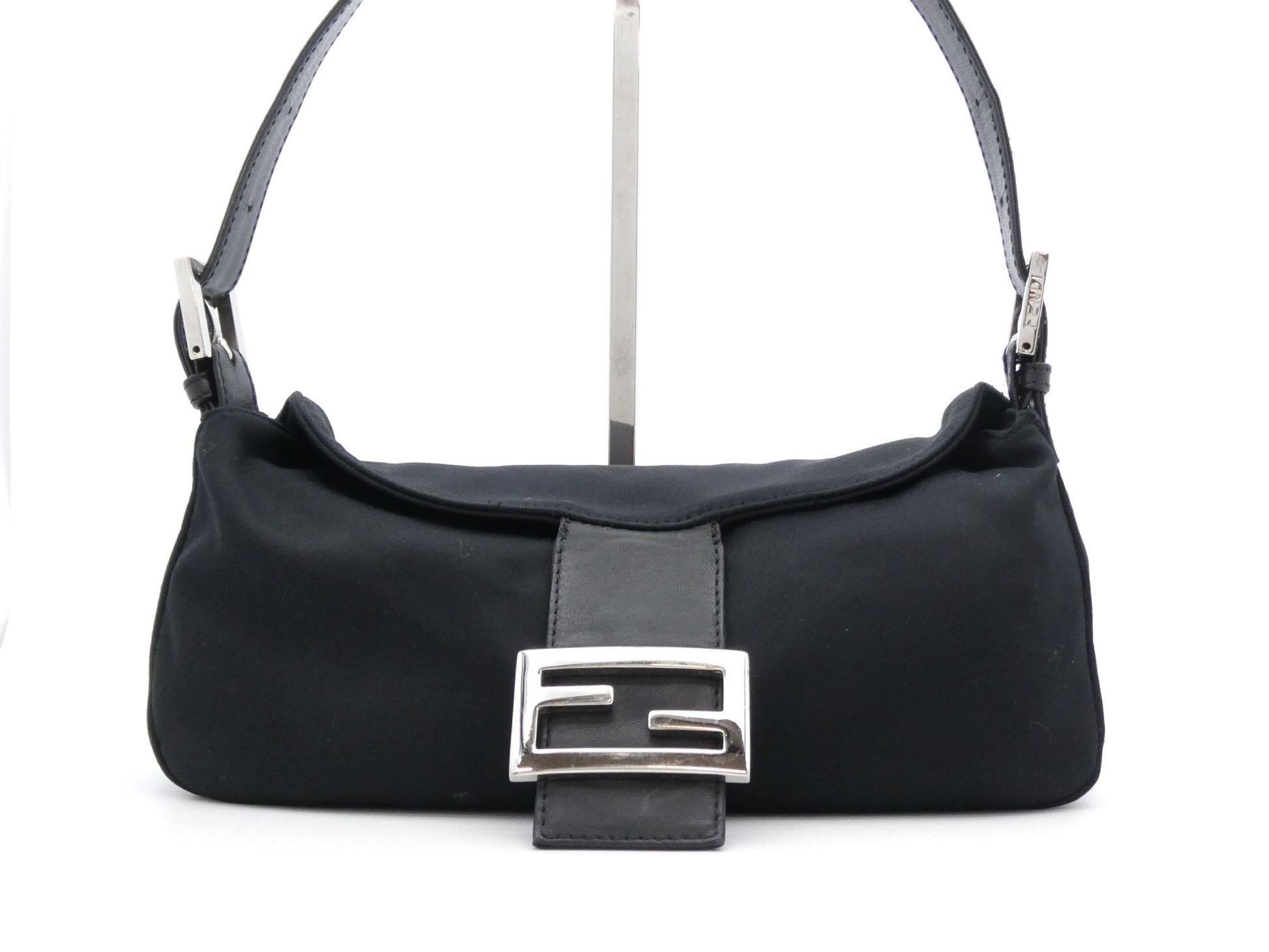 FENDI Mamma Nylon Leather Shoulder Bag