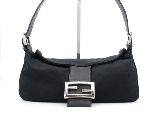 FENDI Mamma Nylon Leather Shoulder Bag