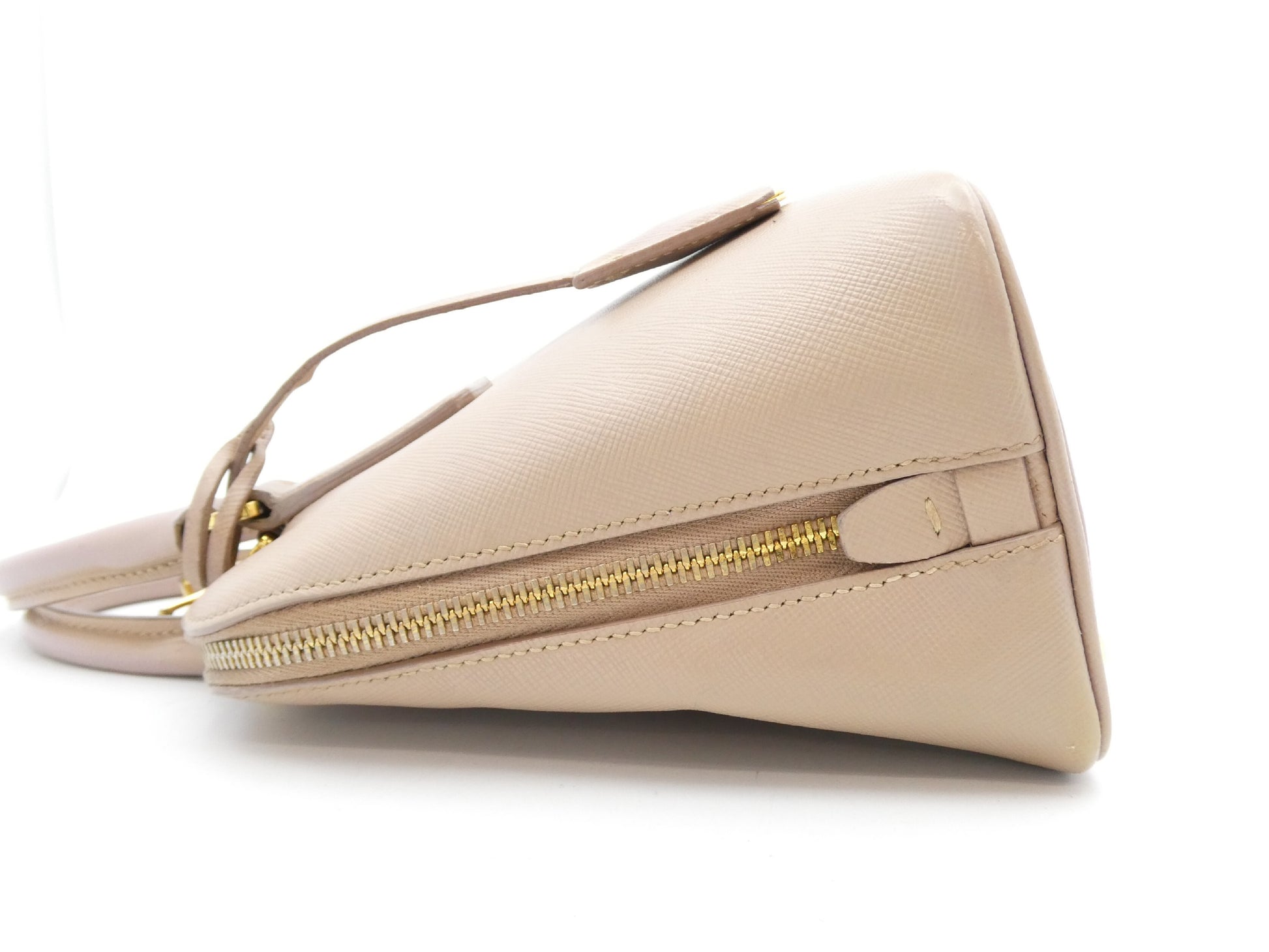 PRADA Logo Plate Saffiano 2WAY Handbag