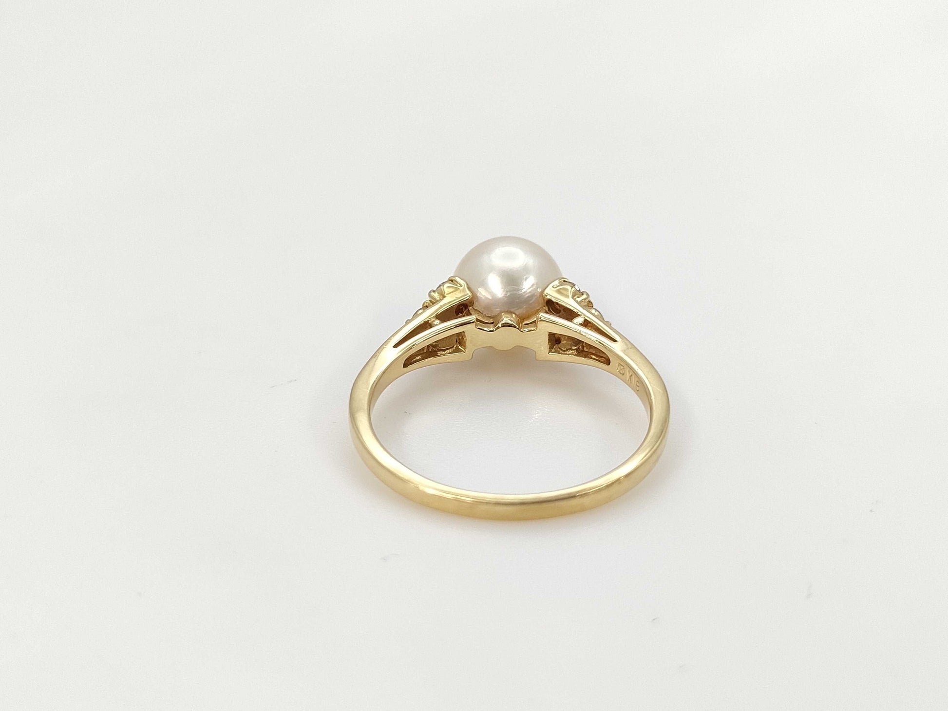 MIKIMOTO Pearl Diameter Approx. 7.8mm Diamond K18 2.9g Ring