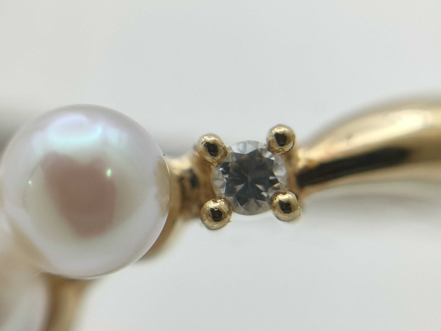 TASAKI Pearl Diameter Approx. 3.5mm*3 D0.03ct K18 1.9g Ring