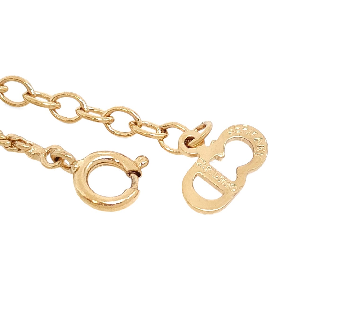 Dior Christian Dior, gold-toned, twisted design, logo, pendant, necklace, made by GERMANY, 6.2g necklace