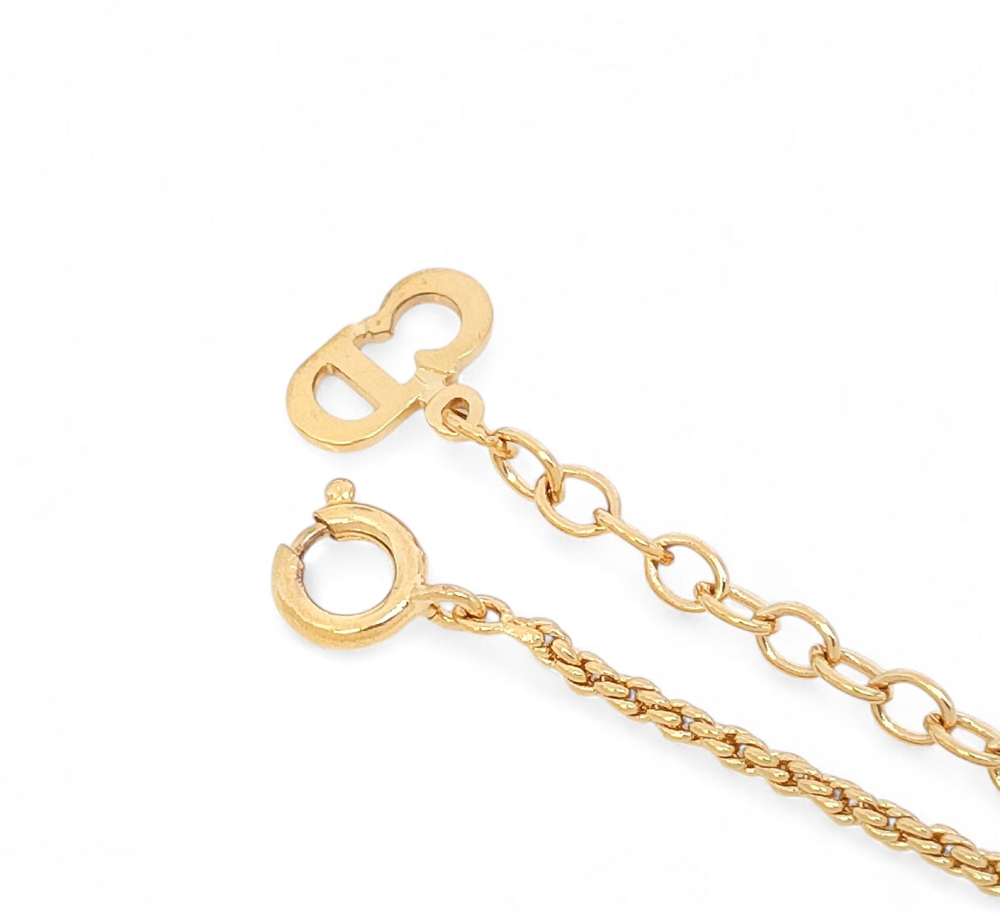 Dior Christian Dior, gold-toned, twisted design, logo, pendant, necklace, made by GERMANY, 6.2g necklace