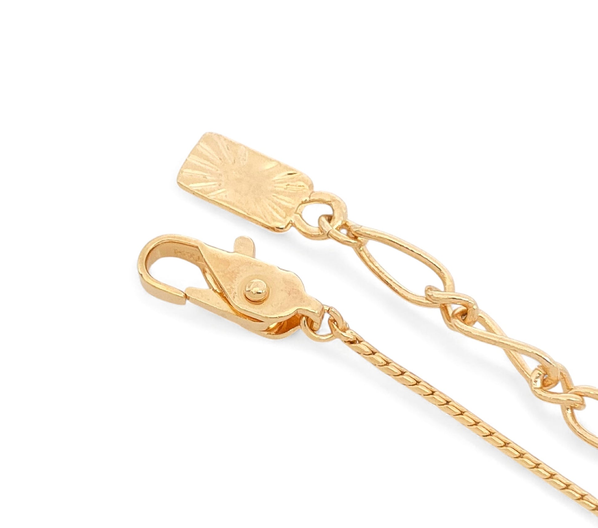 Yves Saint Laurent Yves Saint Laurent ・Gold & Black Logo Pendant Necklace ・7.9g Necklace