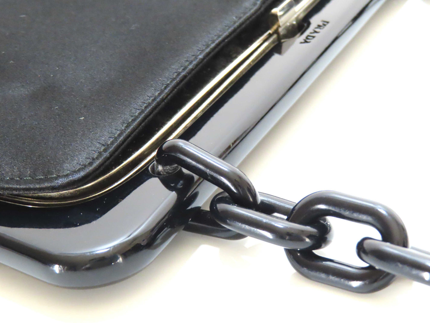 PRADA PRADA Satin Chain Clasp Shoulder Bag