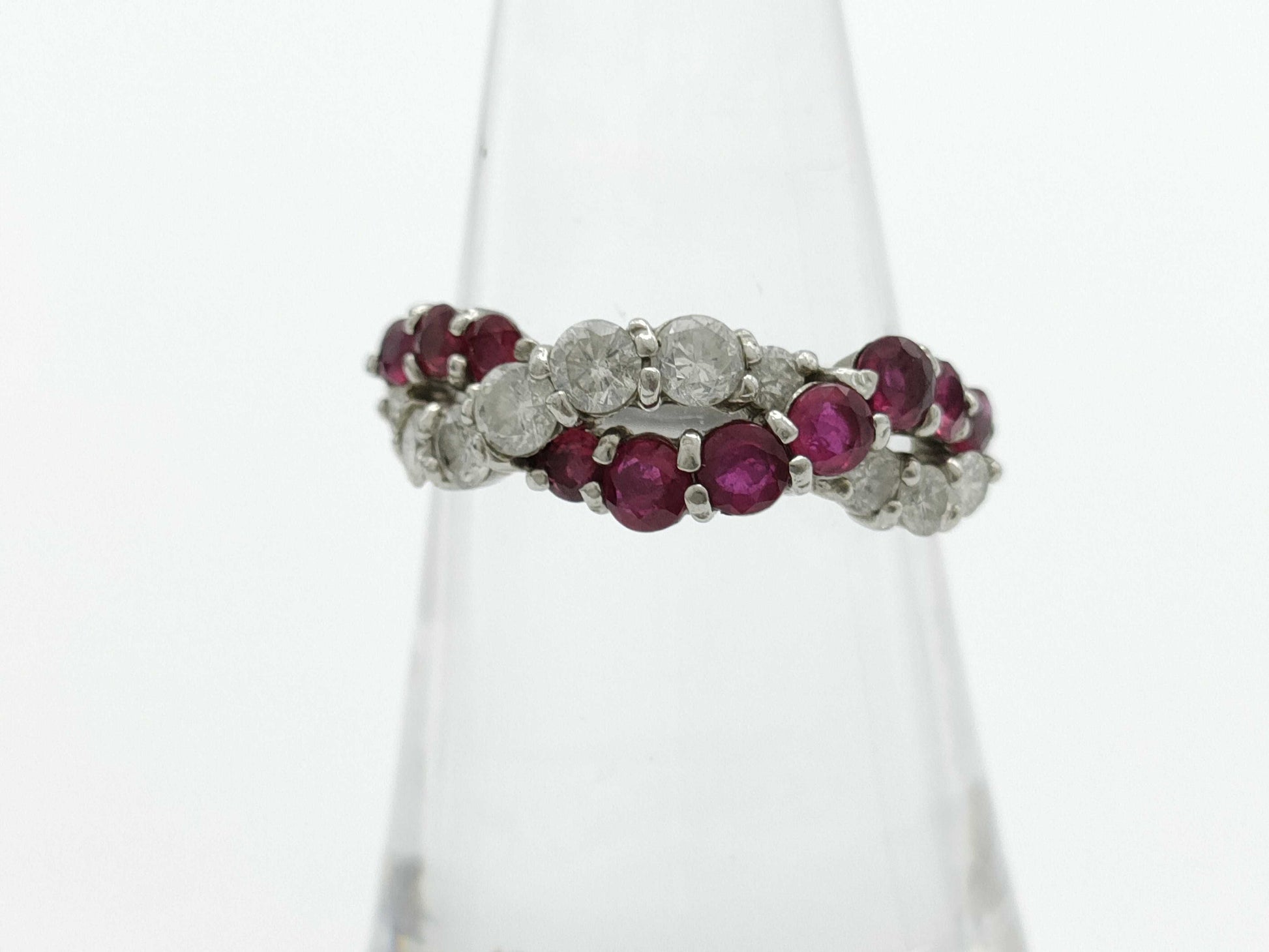 Ruby Diamond 092/070 Engraved Pt900 5.0g Ring