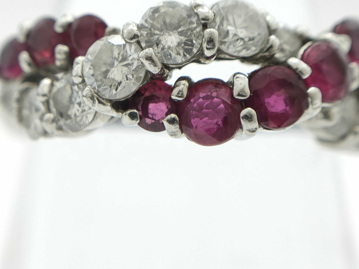 Ruby Diamond 092/070 Engraved Pt900 5.0g Ring