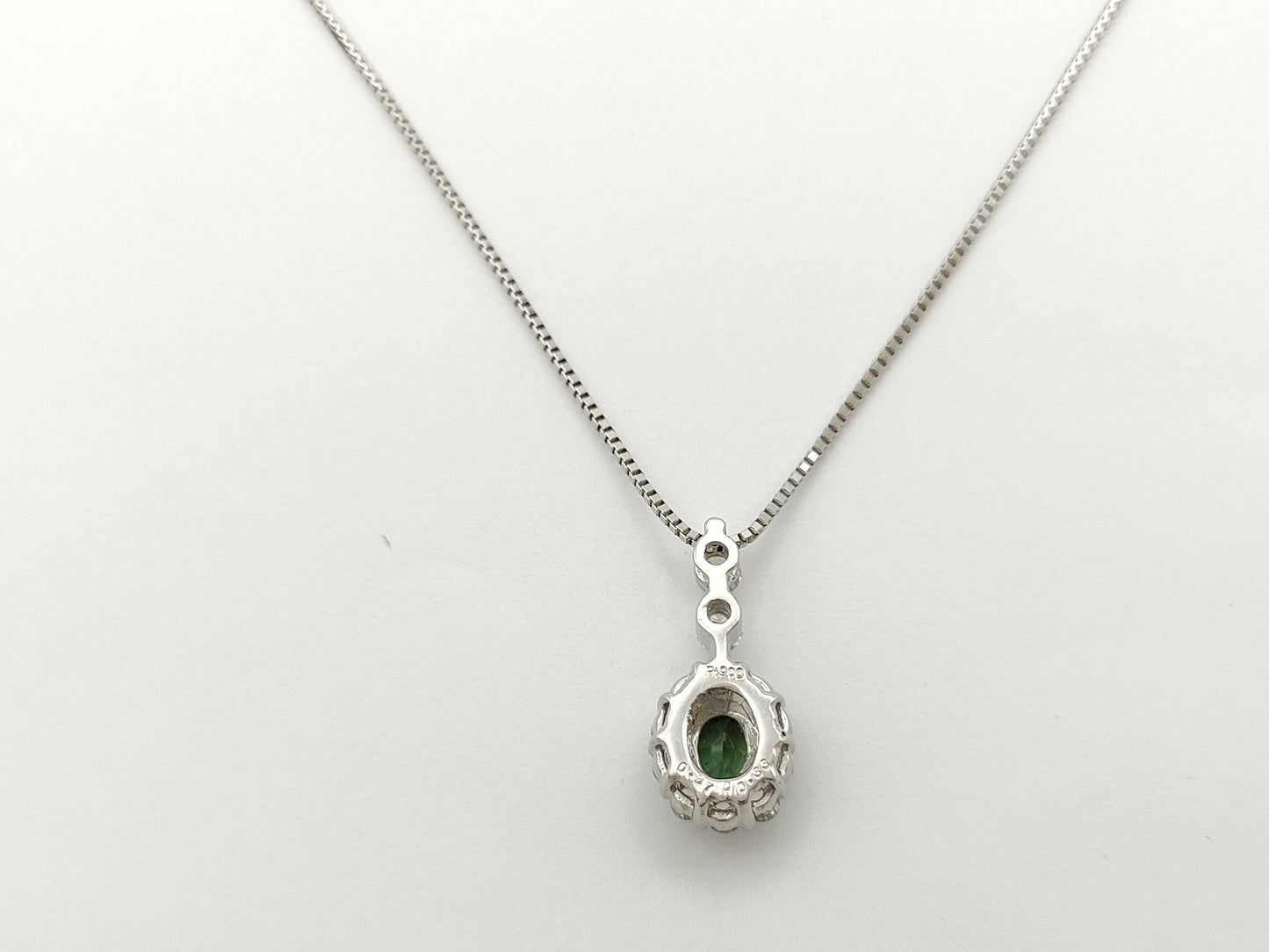 Alexandrite Diamond 0.37/0.33 Engraved Pt900/850 4.7g Necklace