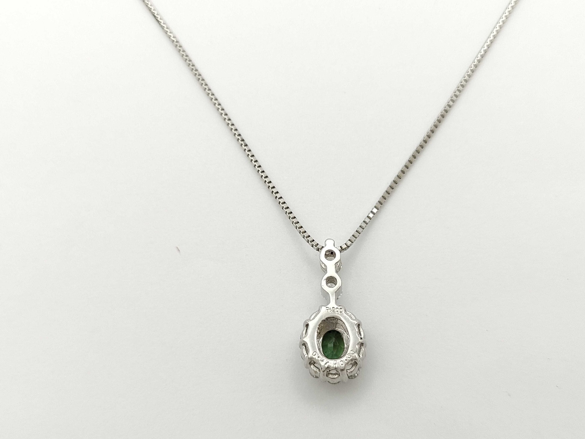 Alexandrite Diamond 0.37/0.33 Engraved Pt900/850 4.7g Necklace