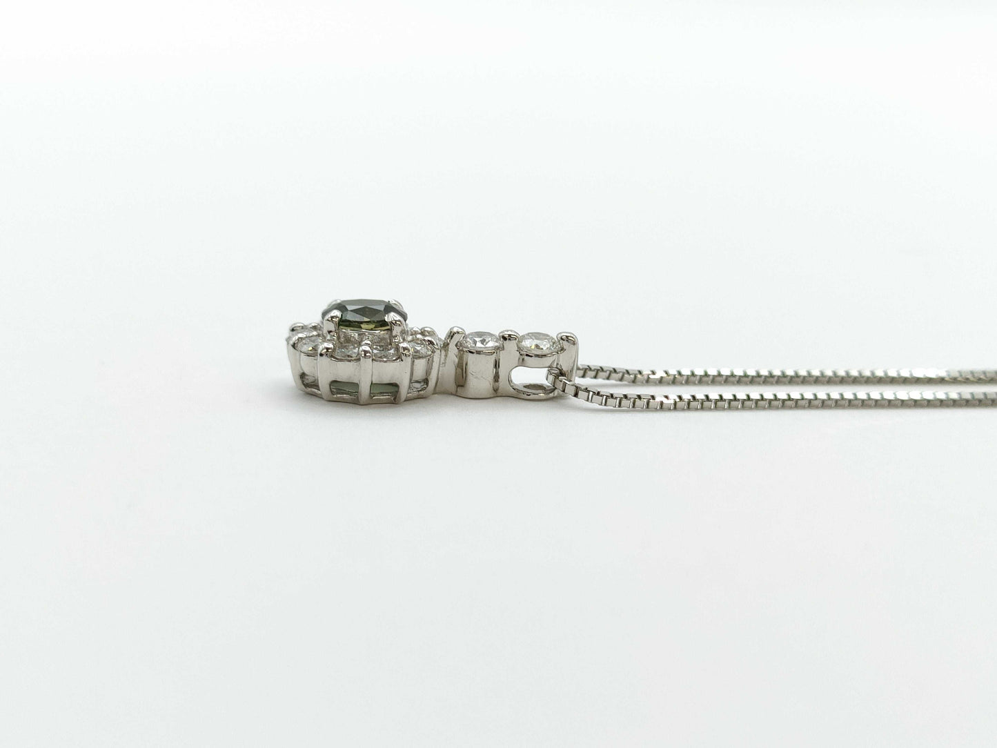 Alexandrite Diamond 0.37/0.33 Engraved Pt900/850 4.7g Necklace