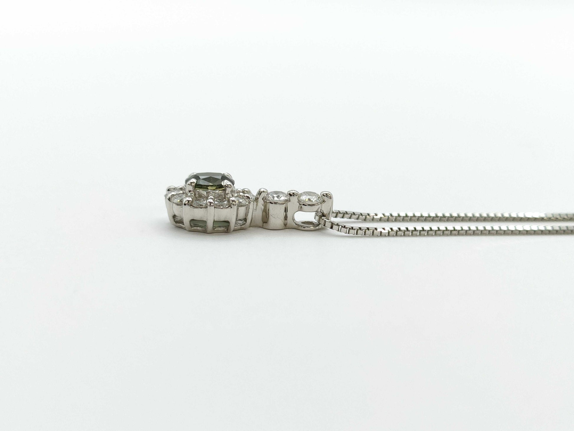 Alexandrite Diamond 0.37/0.33 Engraved Pt900/850 4.7g Necklace