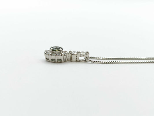 Alexandrite and Diamond 0.37/0.33 Stamp, Pt900/850 4.7g Necklace