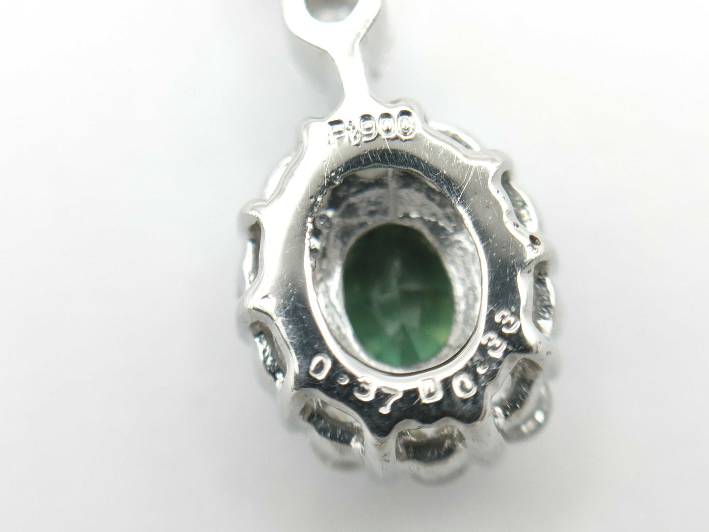 Alexandrite Diamond 0.37/0.33 Engraved Pt900/850 4.7g Necklace