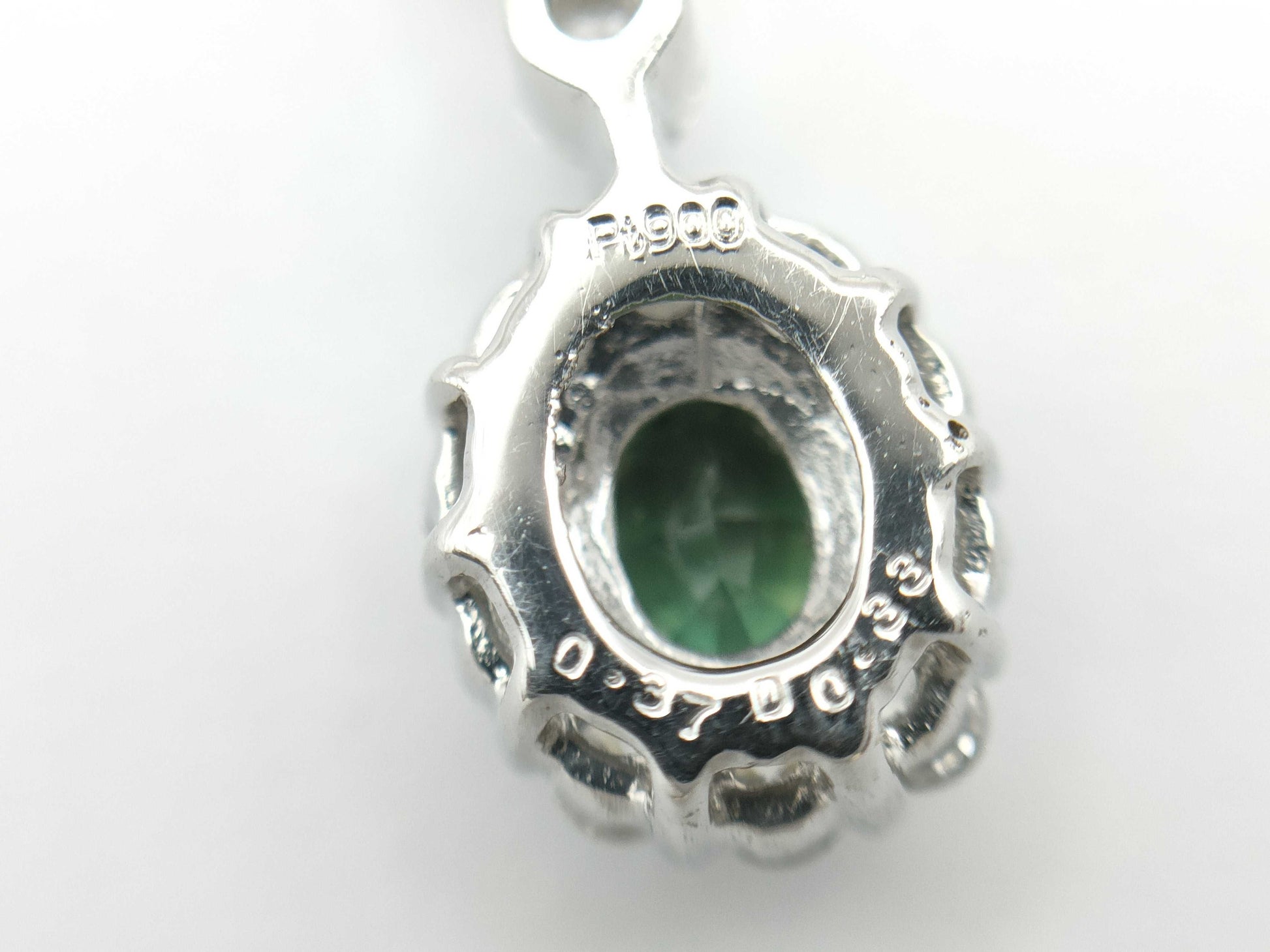 Alexandrite Diamond 0.37/0.33 Engraved Pt900/850 4.7g Necklace