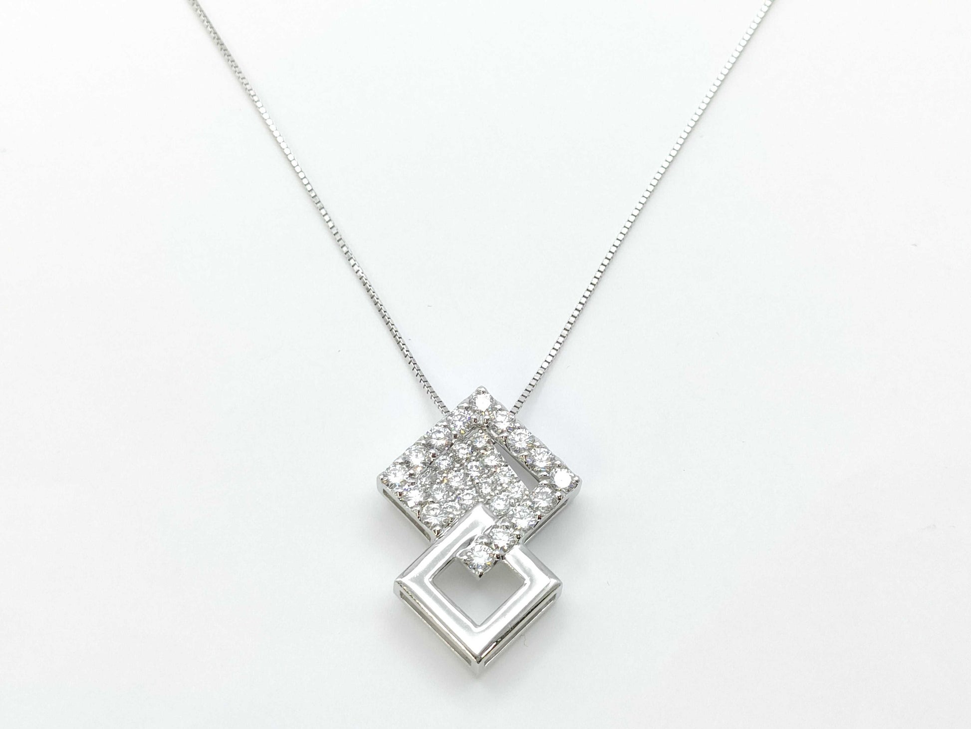 D1.53ct K18WG 7.7g Necklace