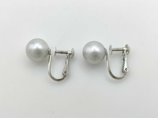 Pearl diameter: Approx. 8.9/8.9mm, 14K White Gold, 3.4g, Earrings