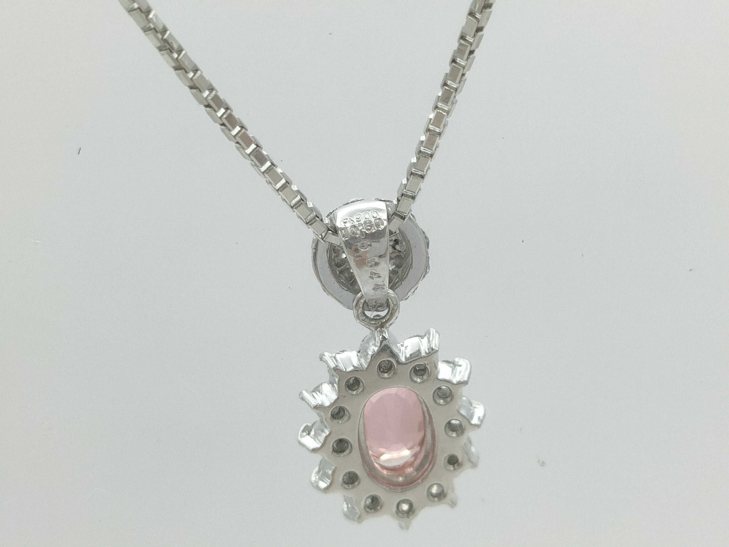 S0.844ct D0.50ct Pt900/850 7.2g Necklace