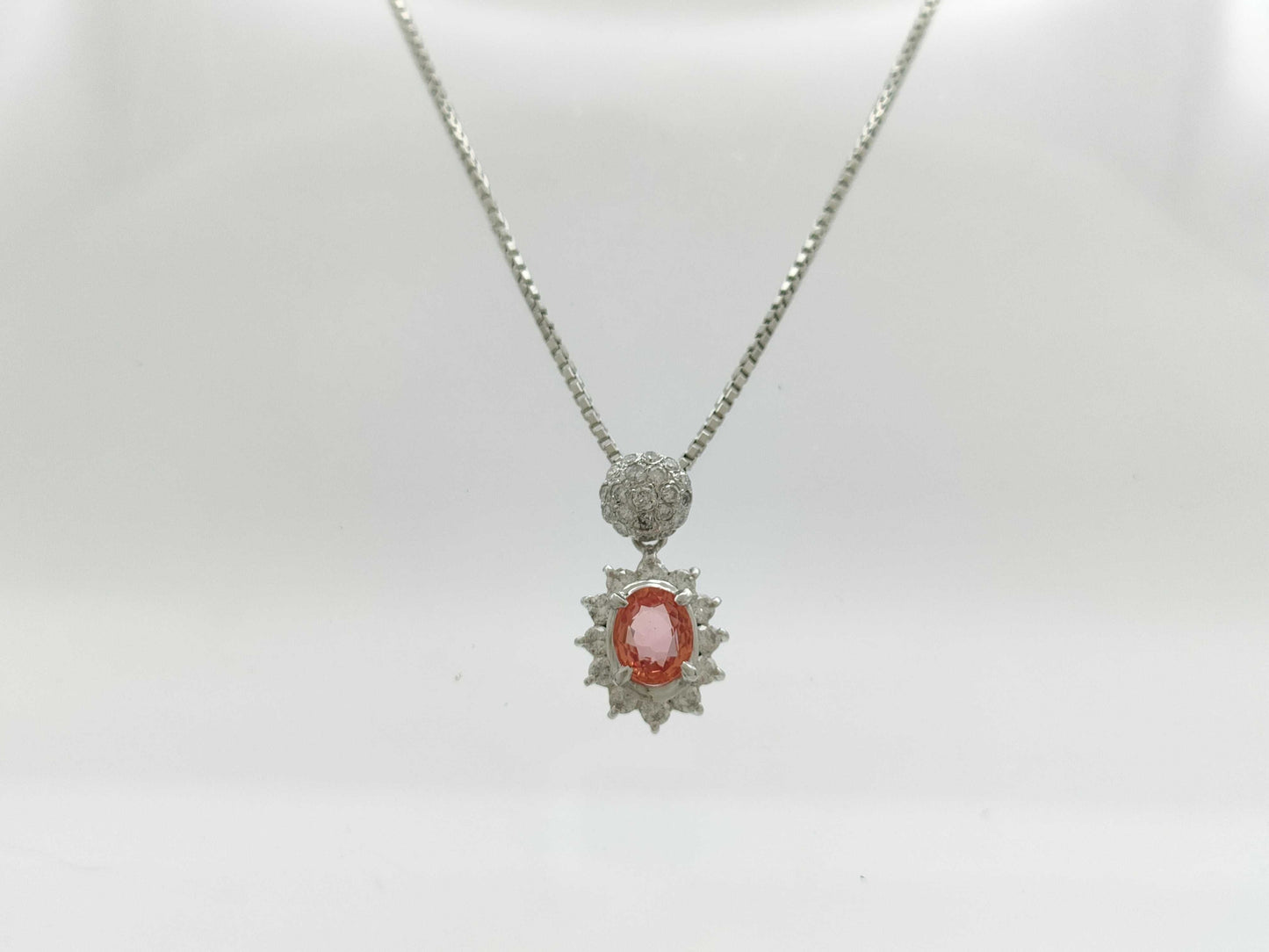 S0.844ct D0.50ct Pt900/850 7.2g Necklace