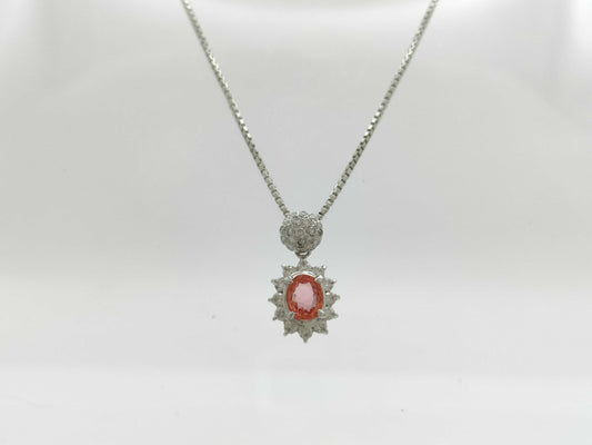 S0.844ct D0.50ct Pt900/850 7.2g Necklace