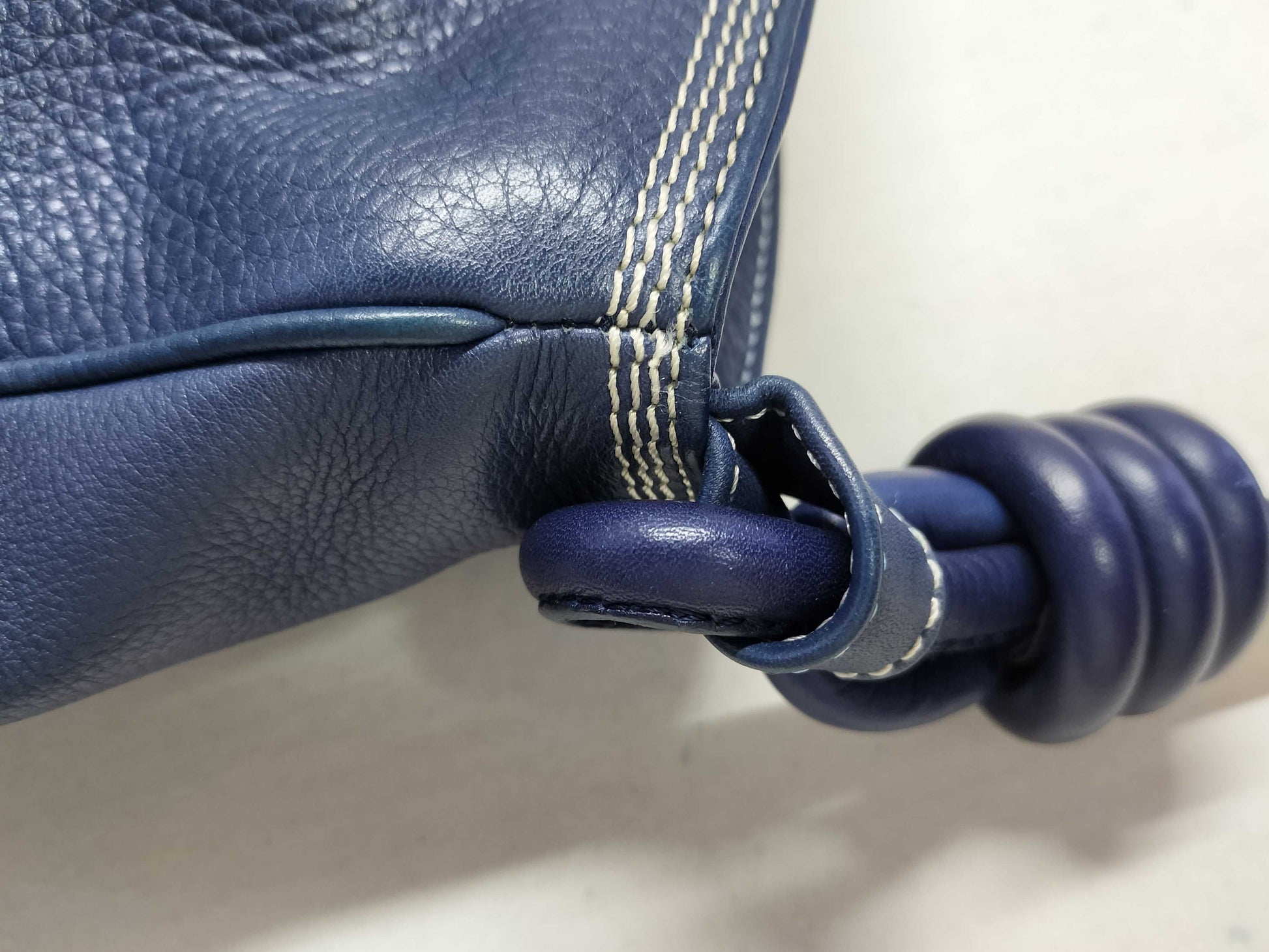 LOEWE Anagram Leather Shoulder Bag Navy Shoulder Bag