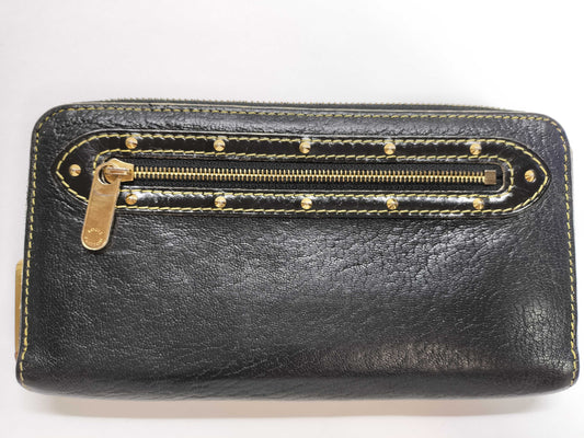 LOUIS VUITTON Suhari Louis Vuitton Suhari Leather Long Wallet Black Serial Wallet