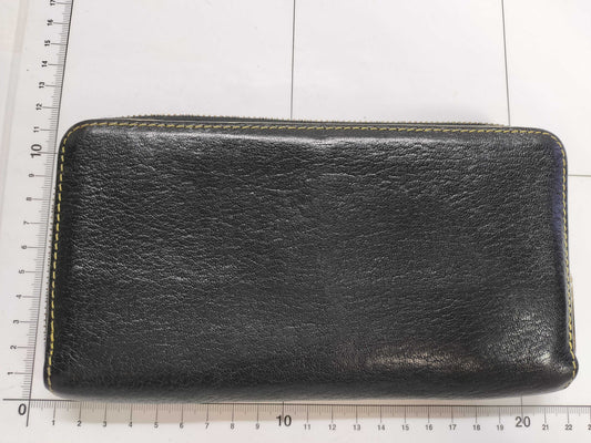LOUIS VUITTON Suhari Louis Vuitton Suhari Leather Long Wallet Black Serial Wallet