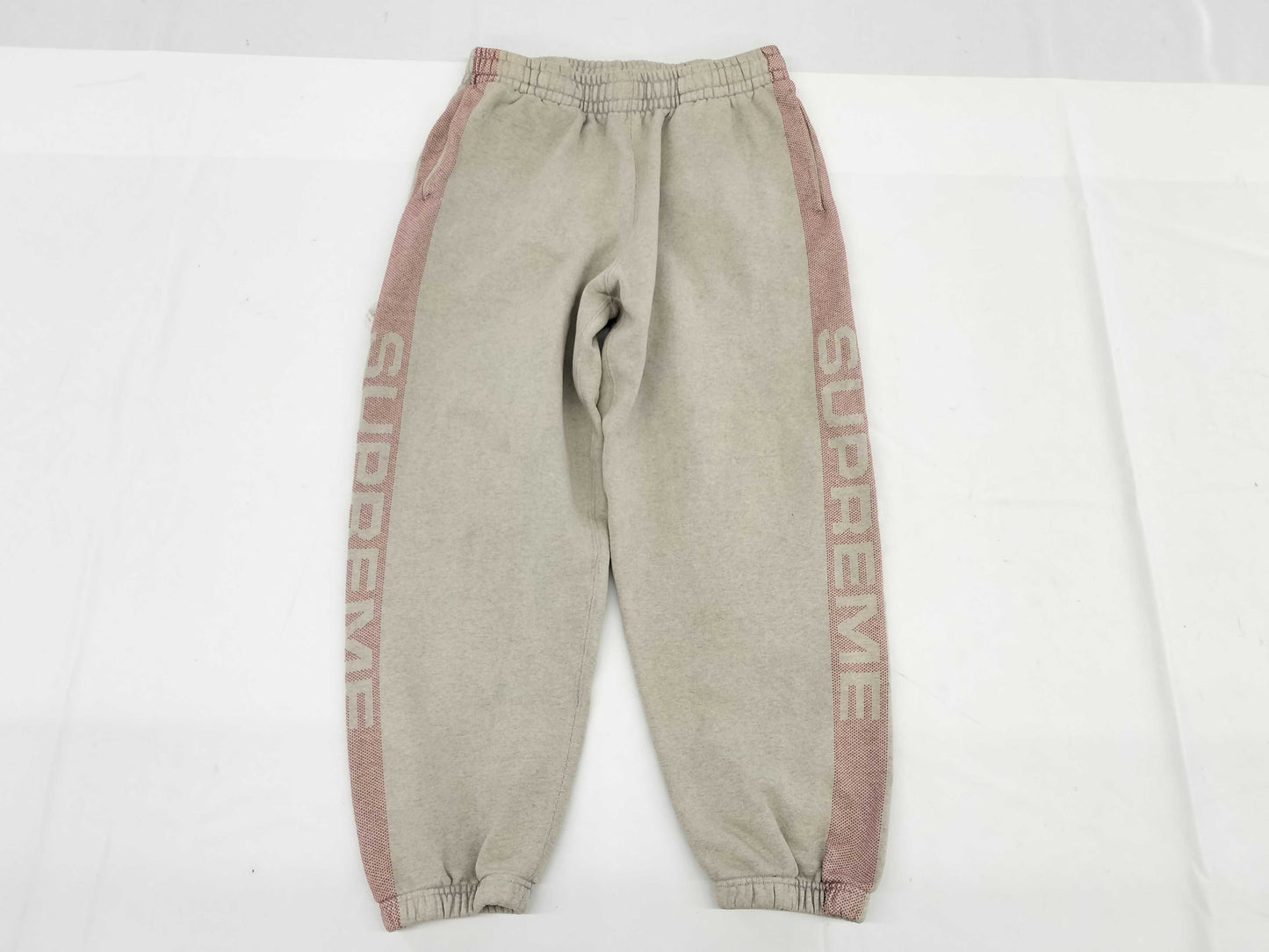 Supreme Sweatpants, Gray, Side Stripe, Logo, Size S