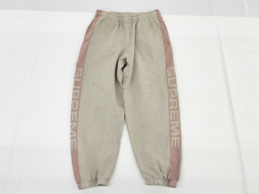Supreme Sweatpants, Gray, Side Stripe, Logo, Size S