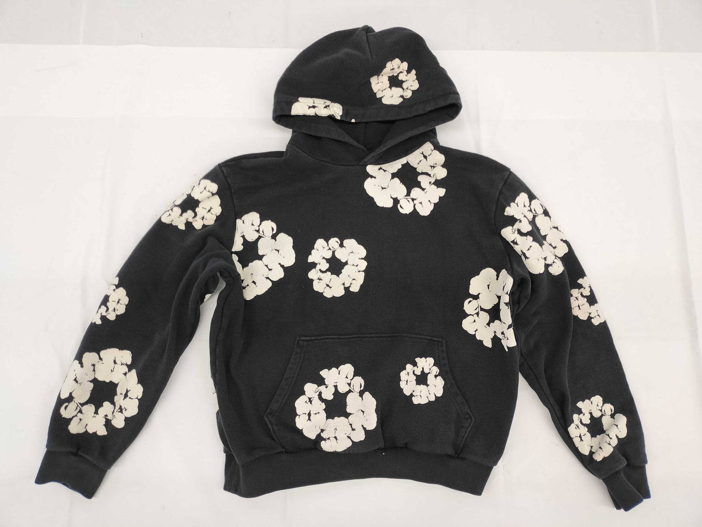DENIM TEARS Cotton Wreath Hoodie, Size L, Black, Top
