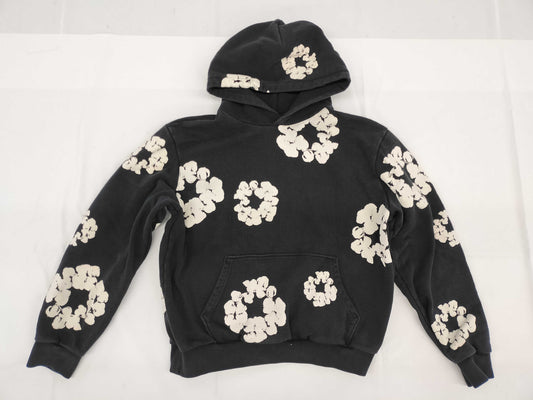 DENIM TEARS Cotton Wreath Hoodie, Size L, Black, Top