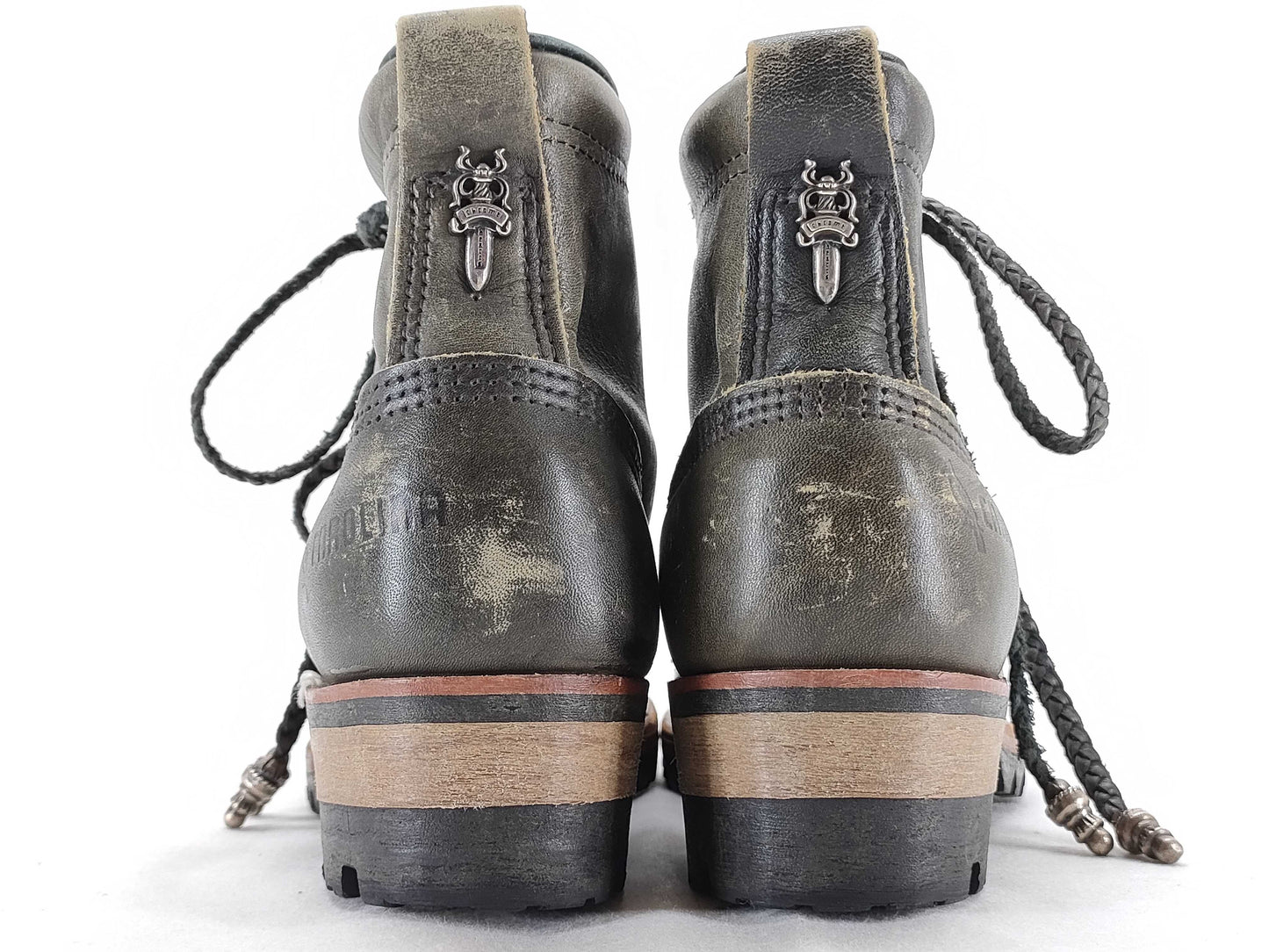 CHROME HEARTS CAROLINA Carolina Silver Decorative Boots Size Indistinct Charcoal Dagger Other Shoes