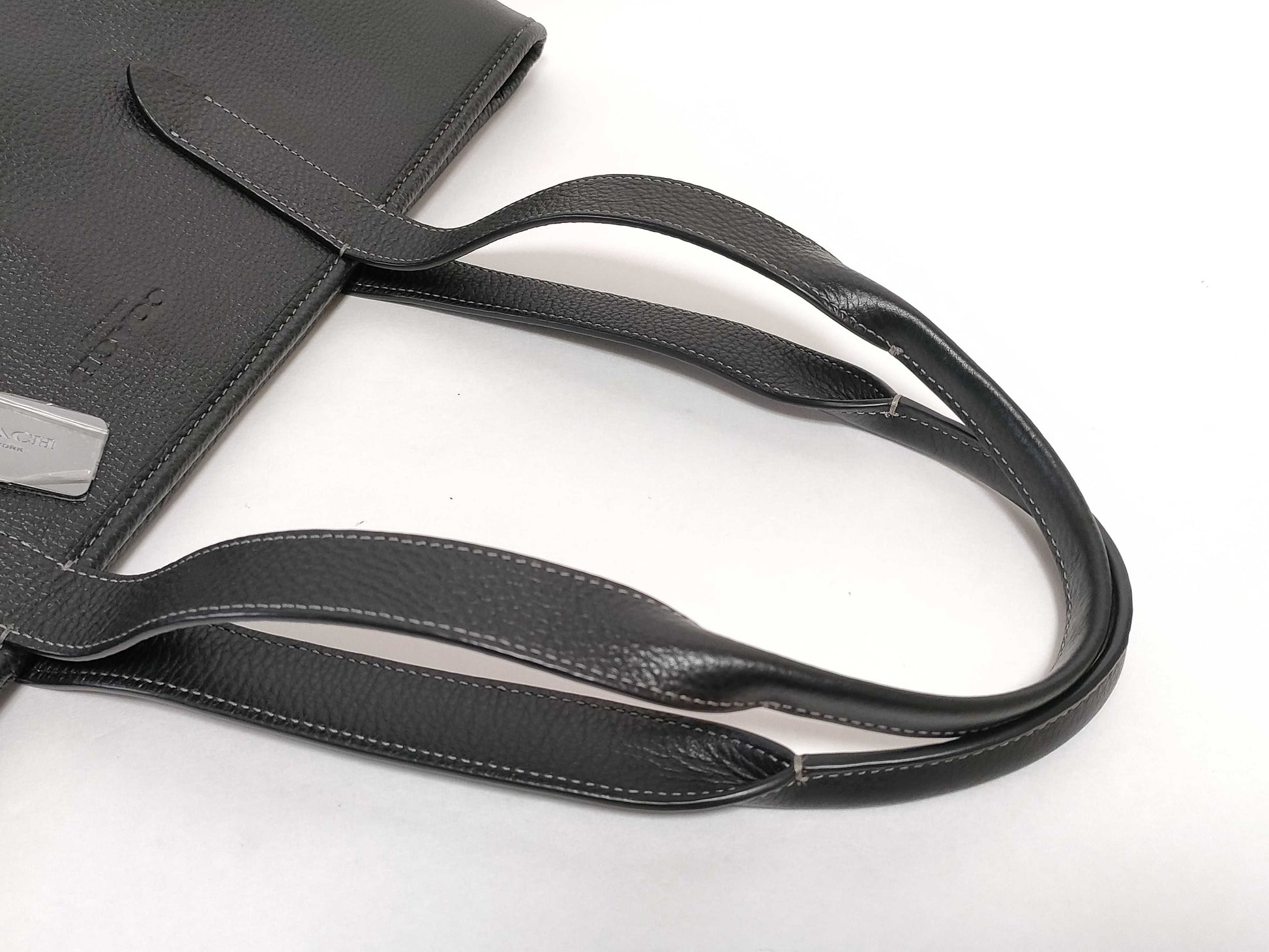 COACH COACH Leather Tote Bag C9876 Black Tote Bag