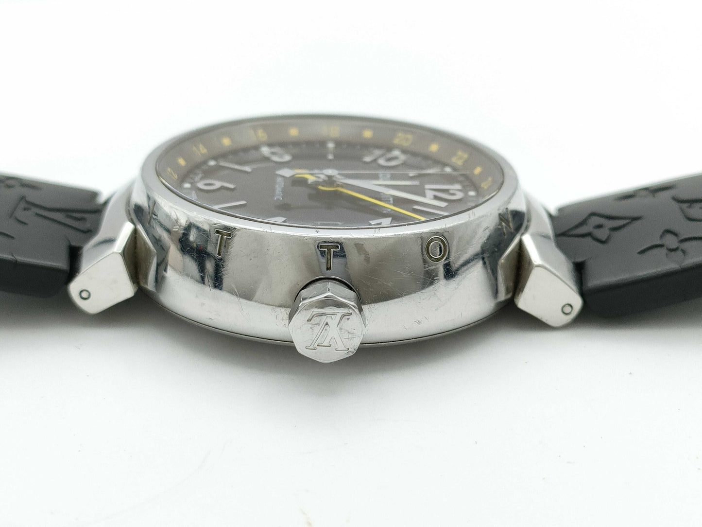LOUIS VUITTON Tambour Q1131 DP3882 Quartz Brown Dial Immovable Men's Watch