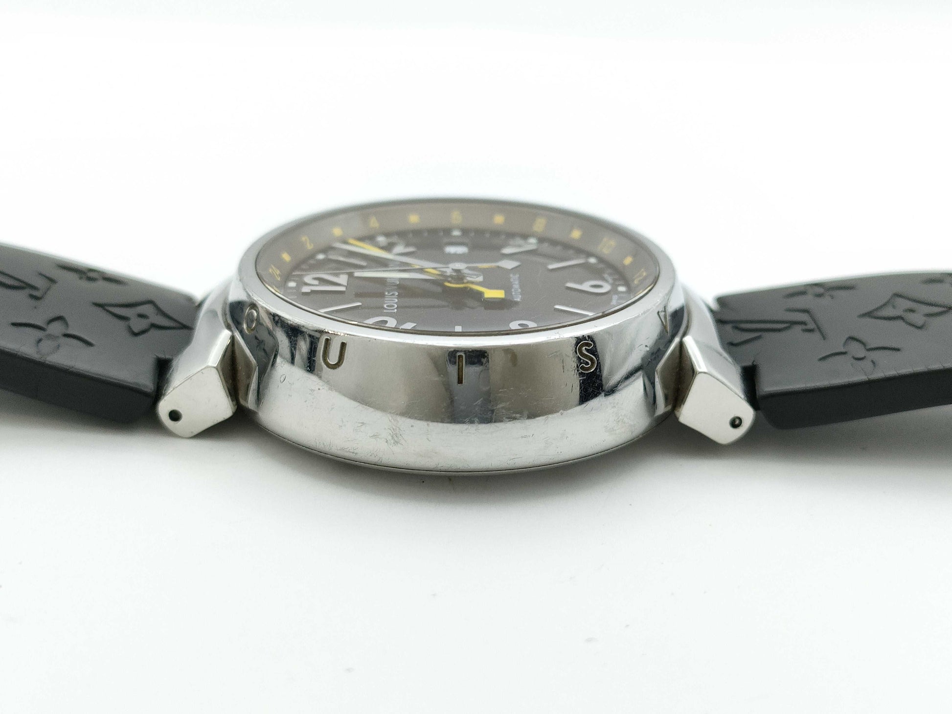 LOUIS VUITTON Tambour Q1131 DP3882 Quartz Brown Dial Immovable Men's Watch