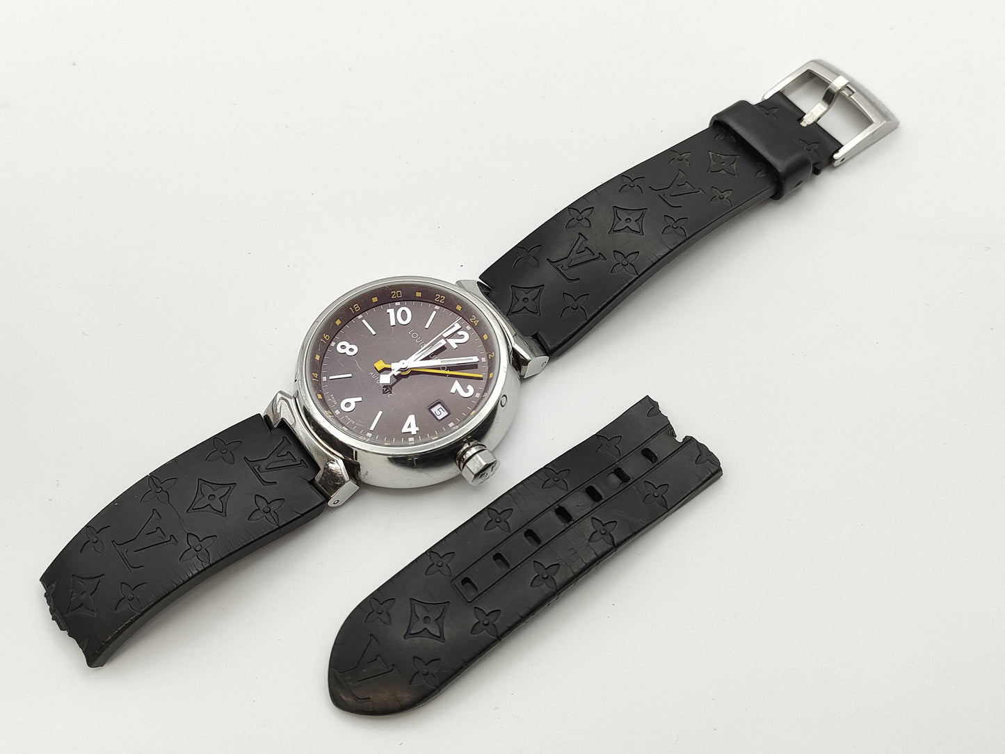 LOUIS VUITTON Tambour Q1131 DP3882 Quartz Brown Dial Immovable Men's Watch